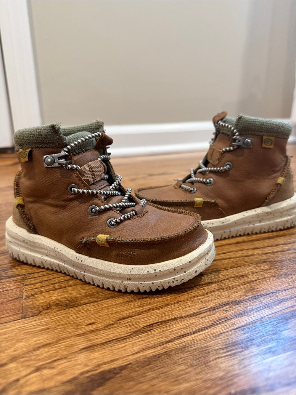 Hey Dude Kids Brown Leather Boots